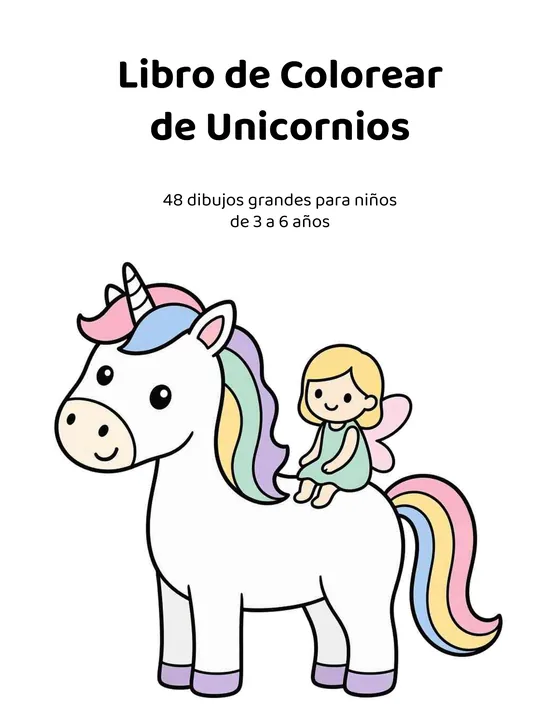 Portada de Libro de Colorear de Unicornios